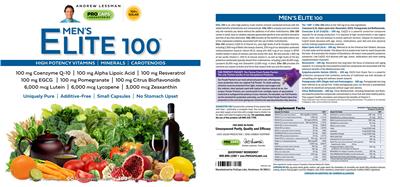 Photo of the ProCaps Laboratories Men's Elite 100 label