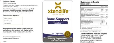 Photo of the Xtendlife Bone-Support With Mangosteen 600 mg label