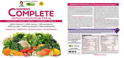 Photo of the ProCaps Laboratories Women's Complete with Maximum Essential Omega-3 500 mg label