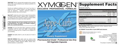 Photo of the XYMOGEN Appe-Curb label