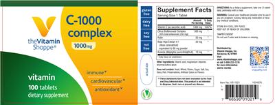 Photo of the The Vitamin Shoppe C-1000 Complex 1000 mg label