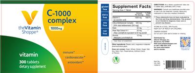 Photo of the The Vitamin Shoppe C-1000 Complex 1000 mg label