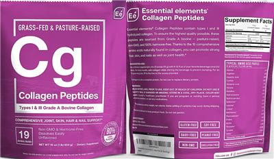 Product label for Collagen Peptides Unflavored