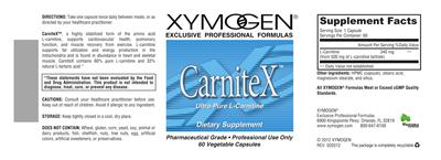 Photo of the XYMOGEN CarniteX label