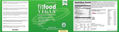 Photo of the XYMOGEN FITFood Vegan Protein Shake Mix Vanilla Delight label