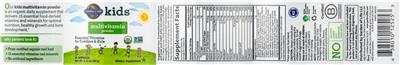 Photo of the Garden of Life Kids Multivitamin Powder label