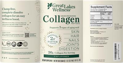 Photo of the Great Lake Wellness Collagen Peptides Unflavored label