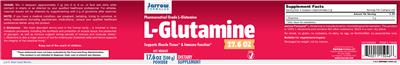 Photo of the Jarrow Formulas L-Glutamine Powder label