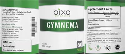 Photo of the Bixa Botanical Gymnema label