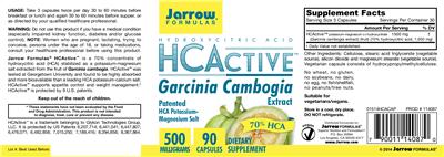 Photo of the Jarrow Formulas HCActive label