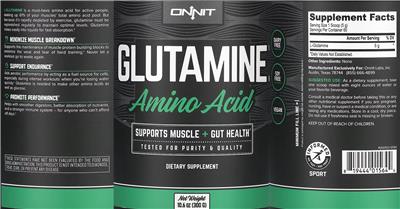 Photo of the Onnit Glutamine label