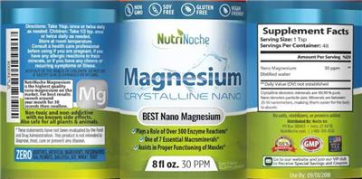 Photo of the NutriNoche Magnesium 30 PPM label