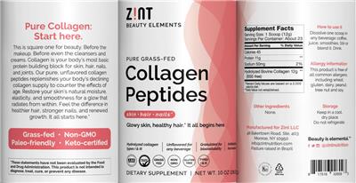 Photo of the Zint Collagen Peptides label