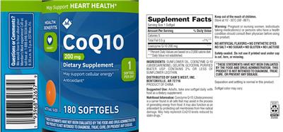 Photo of the Member's Mark CoQ10 200 mg label