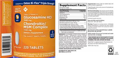 Photo of the Member's Mark Glucosamine HCl 1500 mg Chondroitin/MSM Complex 1103 mg label