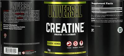 Photo of the Universal Creatine Unflavored label