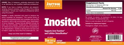 Photo of the Jarrow Formulas Inositol Powder label