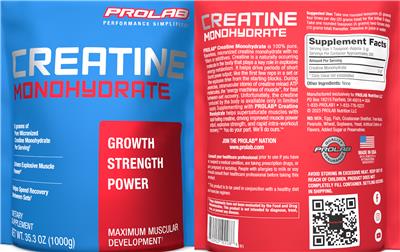 Photo of the Prolab Creatine Monohydrate label