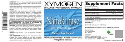 Photo of the XYMOGEN Nattokinase label