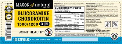 Photo of the Mason Natural Glucosamine Chondroitin 1500/1200 label