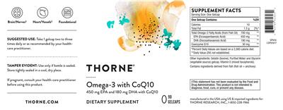 Product label for Omega-3 with CoQ10
