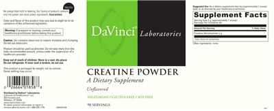 Photo of the DaVinci Laboratories Creatine Powder Unflavored label