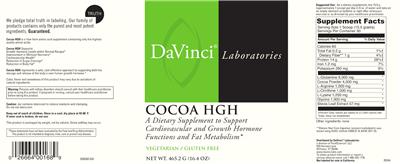 Photo of the DaVinci Laboratories Cocoa HGH label