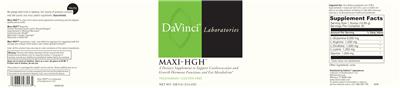 Photo of the DaVinci Laboratories Maxi-HGH label