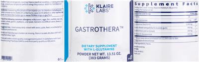 Photo of the Klaire Labs GastroThera label