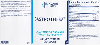 Photo of the Klaire Labs GastroThera label