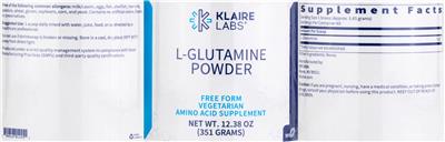 Photo of the Klaire Labs L-Glutamine label