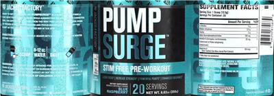 PumpSurge Stim Free Pre-Workout Blue Raspberry