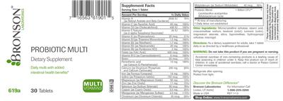 Photo of the Bronson Laboratories Probiotic Multi label