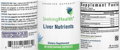 Photo of the Seeking Health Liver Nutrients label