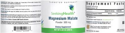 Photo of the Seeking Health Magnesium Malate 500 mg label
