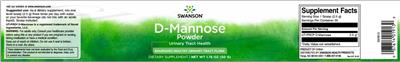 Photo of the Swanson D-Mannose Powder label