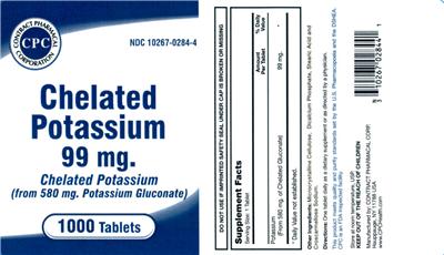 Photo of the CPC Contract Pharmacal Corporation Chelated Potassium 99 mg label