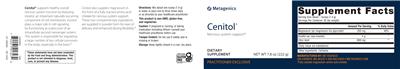 Photo of the Metagenics Cenitol label