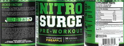 Photo of the Jacked Factory NitroSurge Pre-Workout Pineapple label