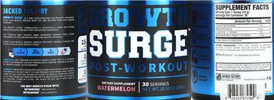 Photo of the Jacked Factory Growth Surge Post-Workout Watermelon label