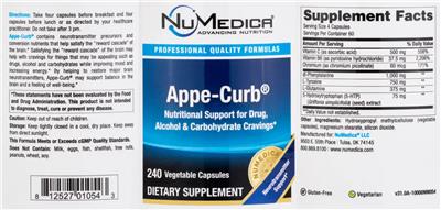 Photo of the NuMedica Appe-Curb label