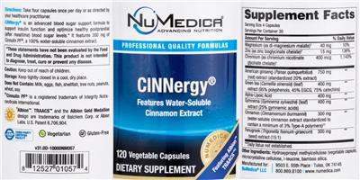Photo of the NuMedica CINNergy label