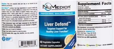 Photo of the NuMedica Liver Defend label