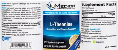 Photo of the NuMedica L-Theanine label