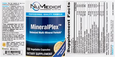 Photo of the NuMedica MineralPlex label