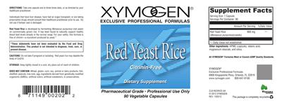 Photo of the XYMOGEN Red Yeast Rice label