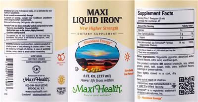 Photo of the Maxi Health Maxi Liquid Iron Natural Punch Flavor label
