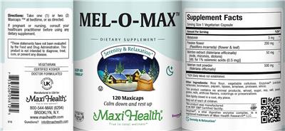 Photo of the Maxi Health Mel-O-Max label