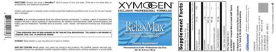 Photo of the XYMOGEN RelaxMax label