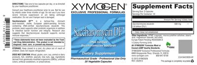 Photo of the XYMOGEN Saccharomycin DF label